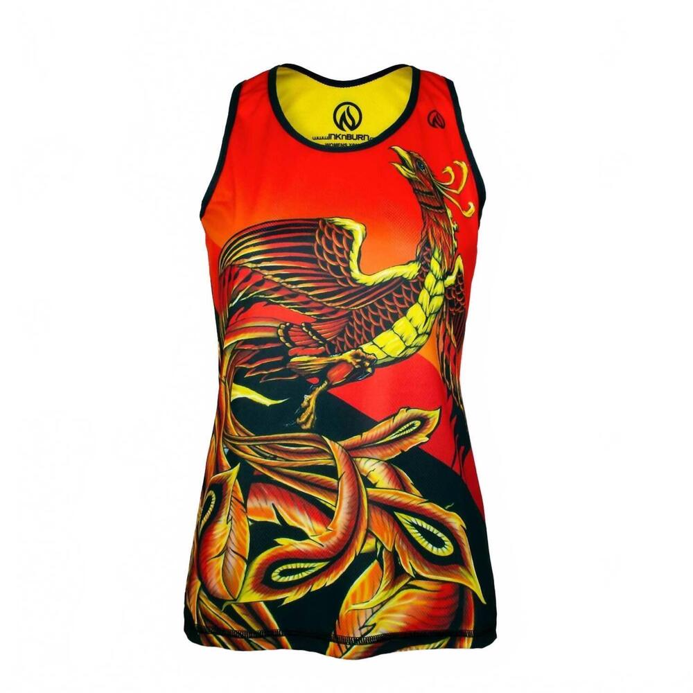 NEW INKNBURN women's phoenix singlet in orange